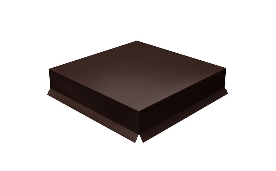 Колпак на столб Grand Line крышка 390*390 мм 0,45 Drap TX с пленкой RAL 8017