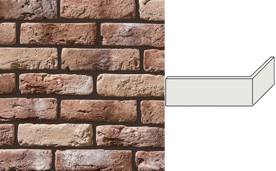Декоративный кирпич Leonardo Stone угловой элемент Мадрид 245/110*80*19 мм 333