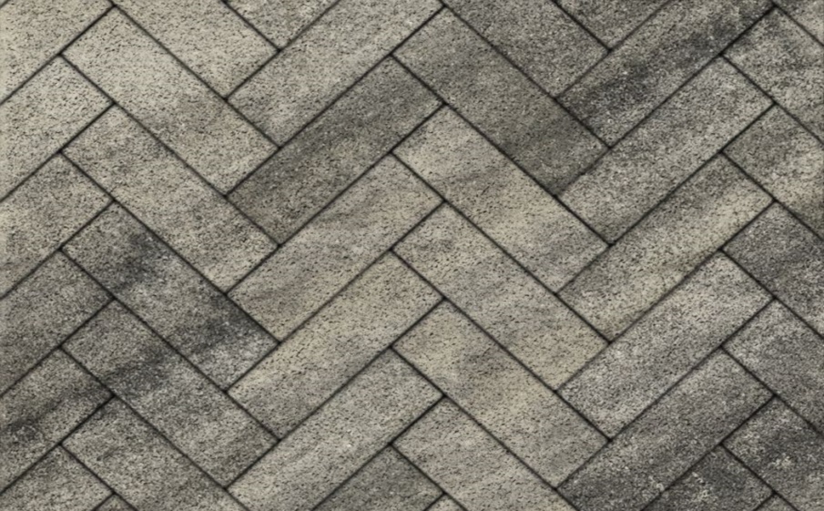 Плитка тротуарная Прямоугольник Б.8.П.8 листопад гранит антрацит, 360*80*80 мм