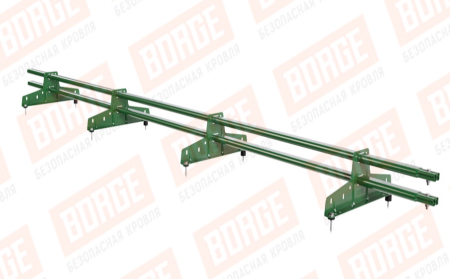 Снегозадержатель трубчатый Borge для кровли из металлочерепицы, профнастила, материалов на основе битума оцинкованный RAL 6002, 3 м