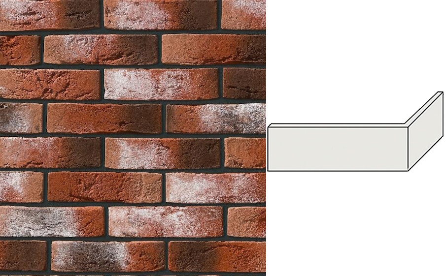 Декоративный кирпич Leonardo Stone угловой элемент Дижон 220/110*70*14 мм 408