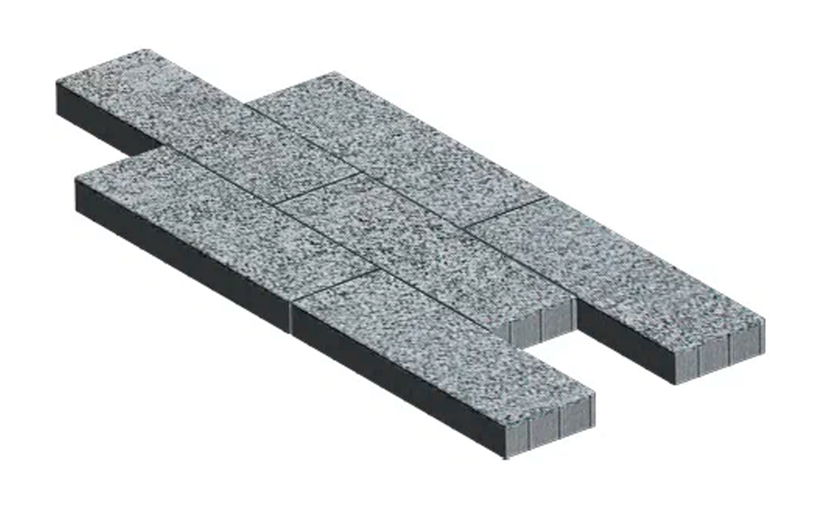 Плитка тротуарная SteinRus, Аликанте Б.2.П.8, Backwash, Гранит, 900*300*120 мм