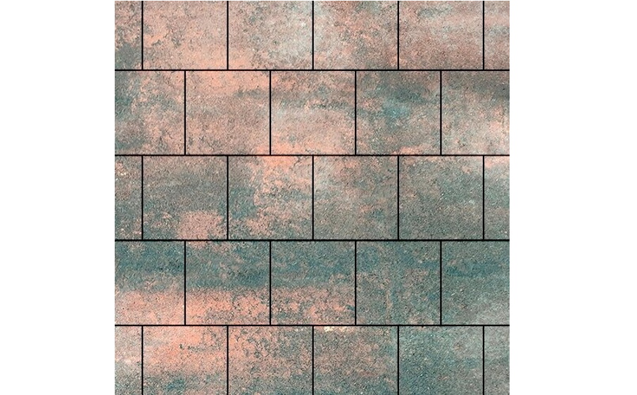 Плитка тротуарная SteinRus Валенсия Б.3.К.8, гладкая, ColorMix Штайнрус, 300*300*80 мм