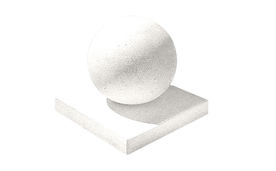 Бетонный Шар-1 ВЫБОР гранит цвет белый (без подставки) диаметр 600 мм
