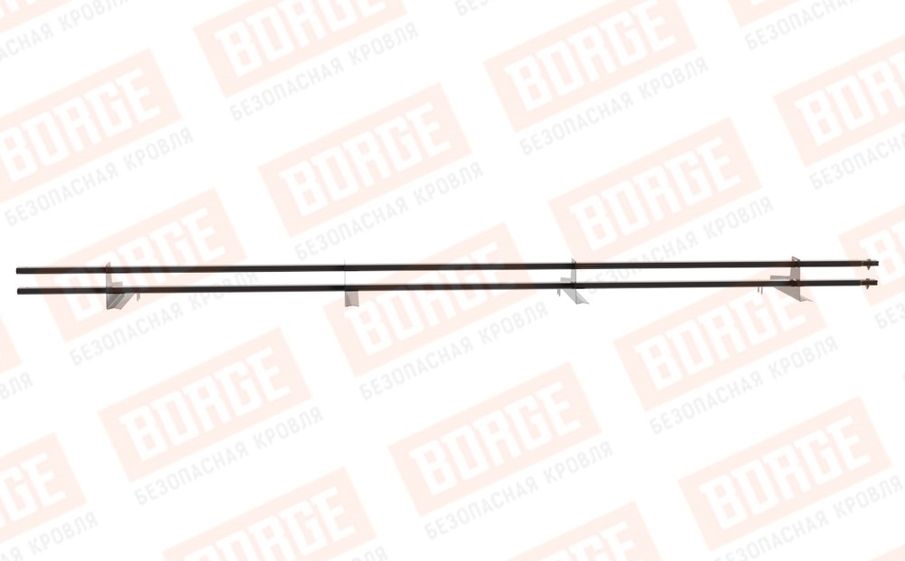 Снегозадержатель трубчатый Borge для черепичной кровли оцинкованный RAL 8019, 3 м