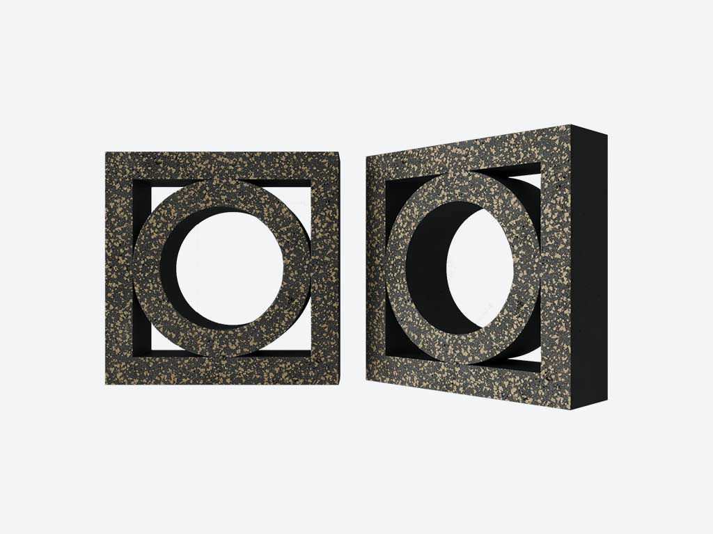 Декоративный бриз-блок Mesterra Кобого / Cobogo 0101, черный LUX, 250*250 мм