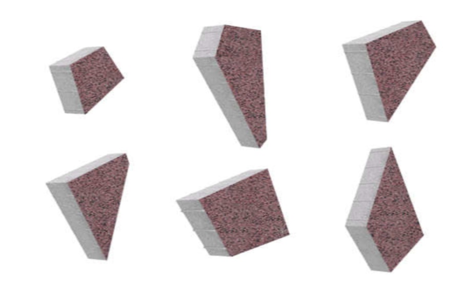 Плитка тротуарная Оригами Б.4.Фсм.8 гранит+ красный с черным, комплект 6 шт, толщина 80 мм