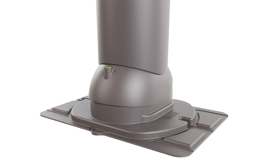 Труба вентиляционная Viotto с универсальным проходным элементом d=125 мм неутепленная, RAL 8019 серо-коричневый