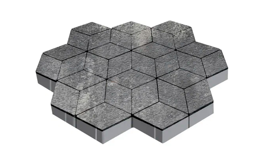 Плитка тротуарная SteinRus Полярная звезда Б.5.Ф.8, Antico, ColorMix Актау, 200*200*80 мм