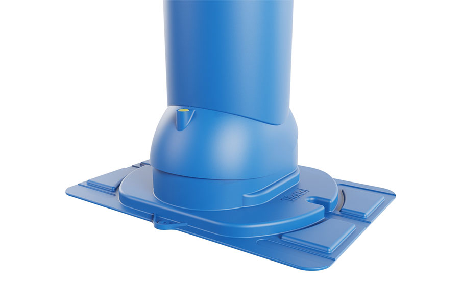 Роторная вентиляция Viotto с универсальным проходным элементом d=125 мм утепленная, RAL 5005 синий