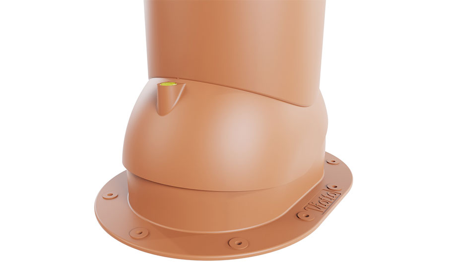 Роторная вентиляция Viotto для готовой мягкой и фальцевой кровли d=125 мм утепленная, RAL 8004 терракотовый