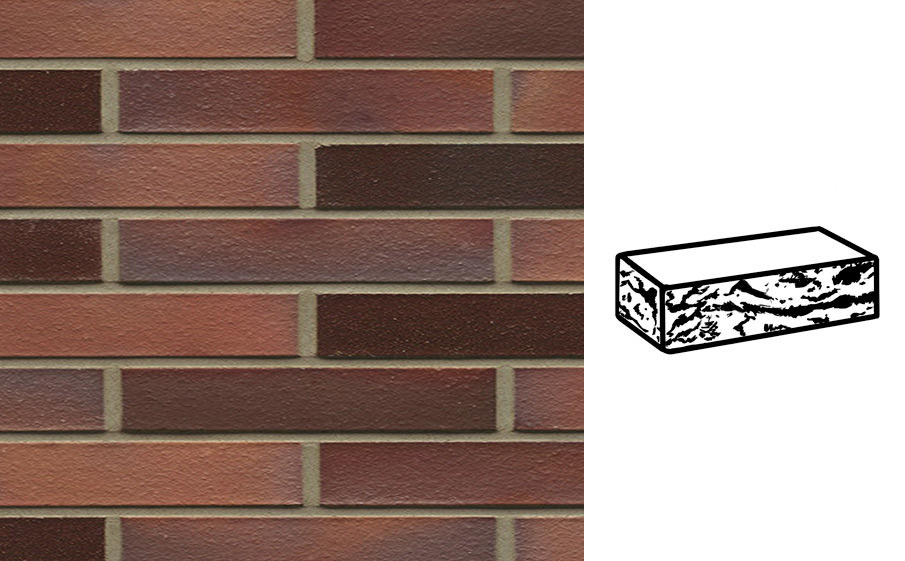 Кирпич клинкерный Muhr 04EG Rotbraun-bunt Edelglanz готик, 240*90*40 мм