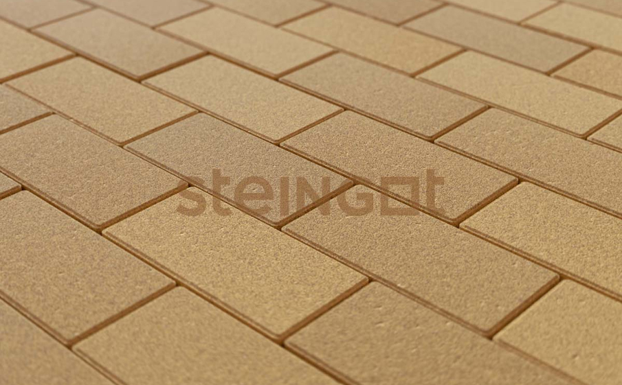 Плитка тротуарная Steingot Моноцвет, Прямоугольник, фаска 1,5*1,5, желтый, 200*100*40 мм