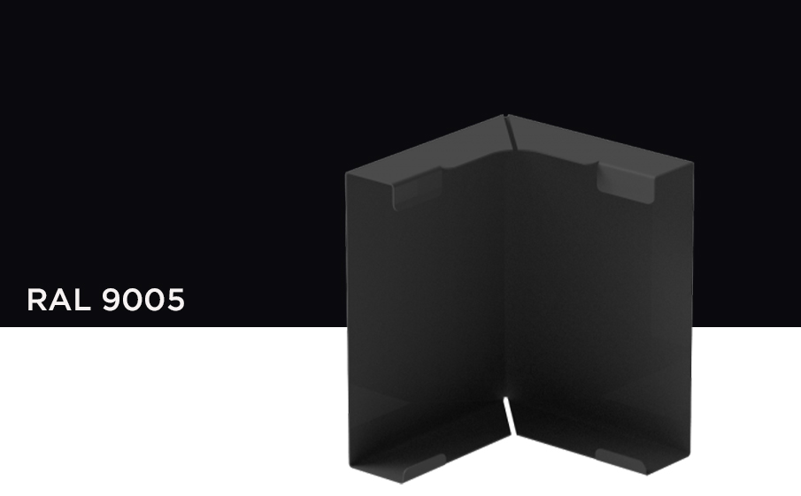 Внешний угол Galeco к лицевой планке для системы STAL 2 D 125/80*80 мм, RAL 9005