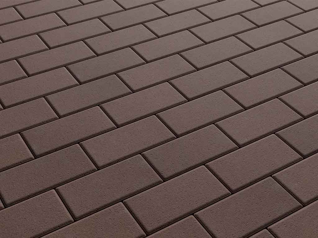 Плитка тротуарная Прямоугольник Б.2.П.6 В стандарт гладкий коричневый, 200*100*60 мм