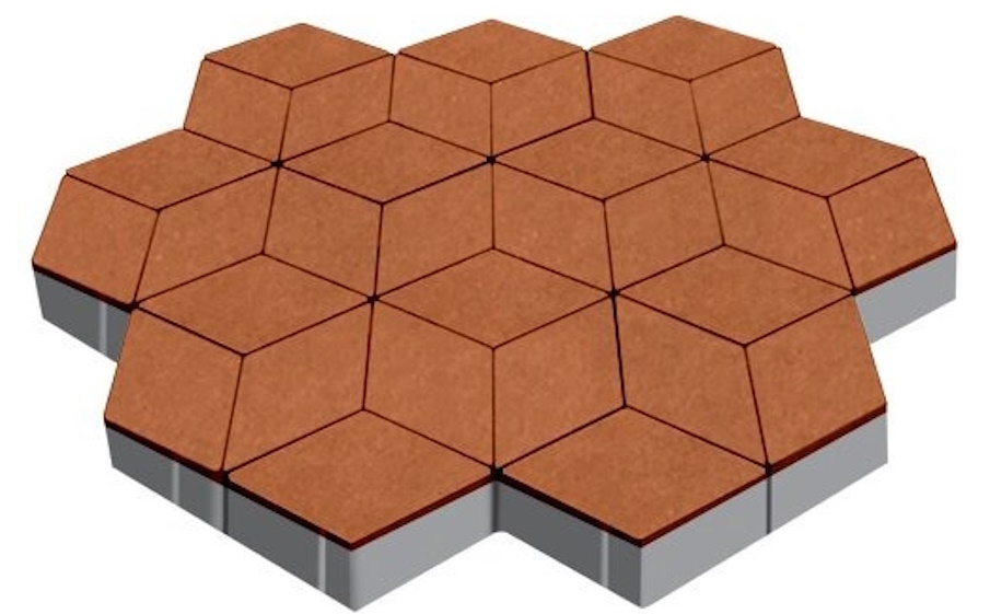 Плитка тротуарная SteinRus Полярная звезда Б.5.Ф.8 гладкая, оранжевый, 200*200*80 мм