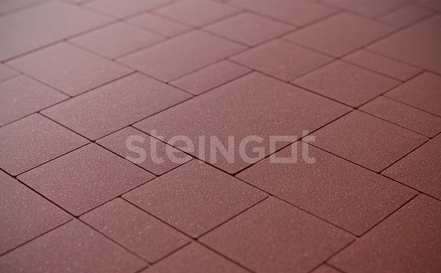 Плитка тротуарная Steingot Моноцвет, Бавария, темно-красный, толщина 60 мм
