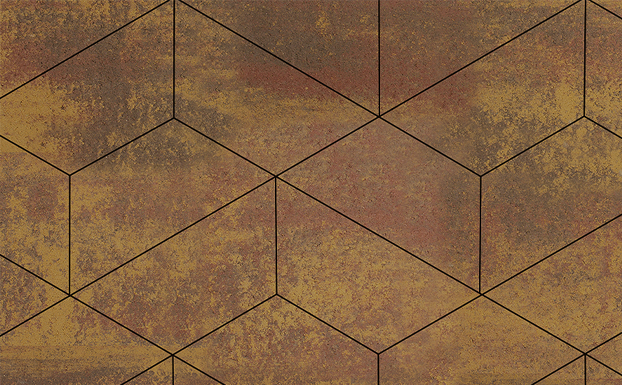 Плитка тротуарная Трапеция Б.1.Т.6 листопад гранит осень, 400*200*200*200*60 мм