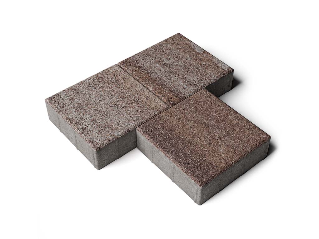 Плитка тротуарная Квадрат Б.1.К.10 листопад гранит хаски, 300*300*100 мм 