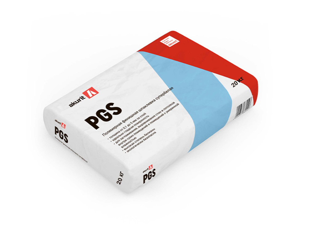 Финишная шпаклевка akurit PGS, супербелый, 20 кг