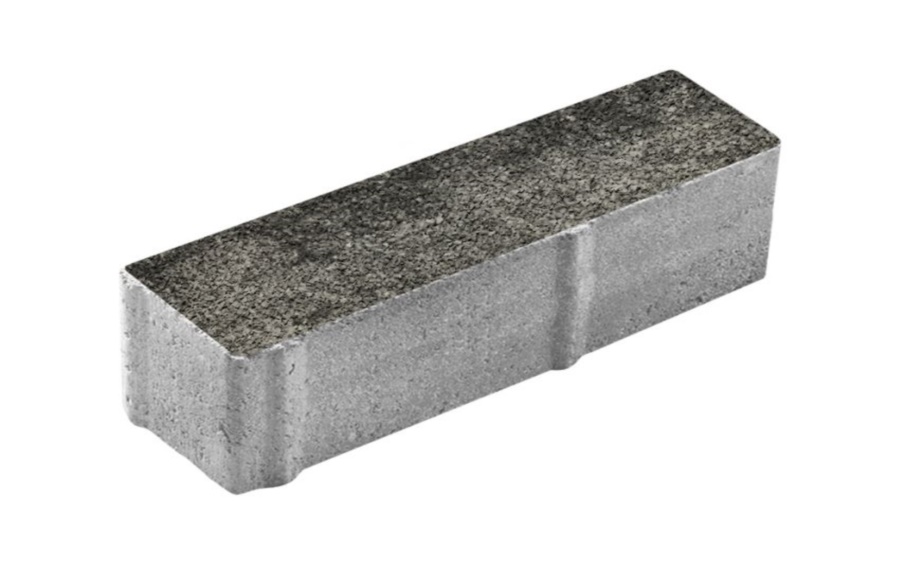 Плитка тротуарная Прямоугольник Б.8.П.8 листопад гранит антрацит, 360*80*80 мм