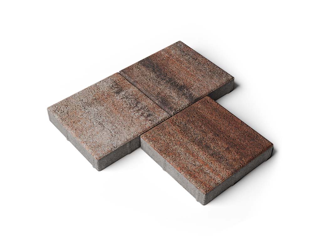 Плитка тротуарная Квадрат А.2.К.4 листопад гранит клен, 200*200*40 мм