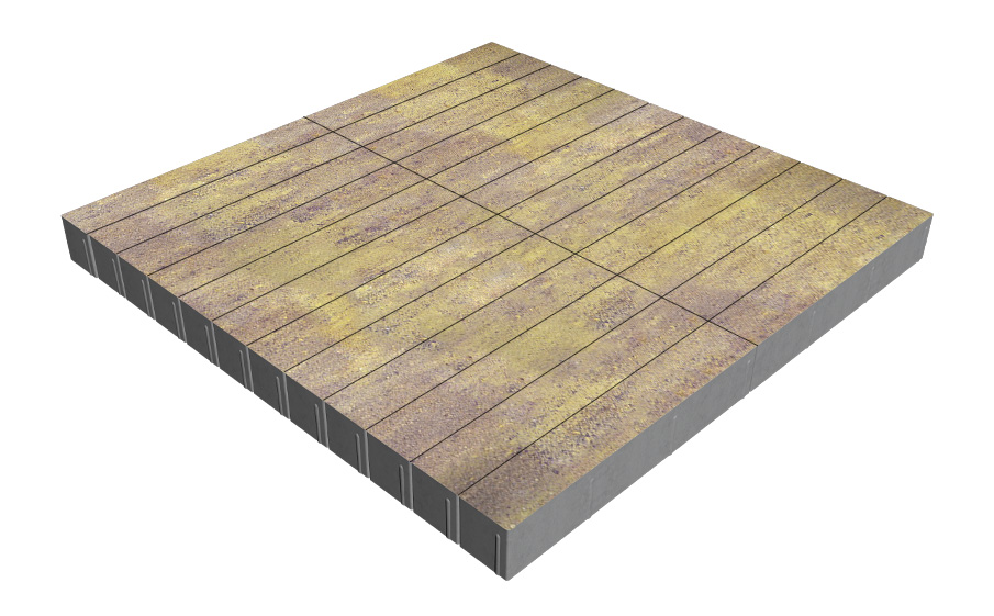 Плитка тротуарная SteinRus Кроссбар Хэви лонг Б.14.П.10, гладкая, Тахель, 600*100*100 мм