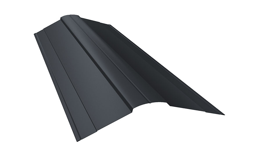 Планка конька фигурного 100*100 мм Grand Line Satin Matt TX RAL 7024, 2 м