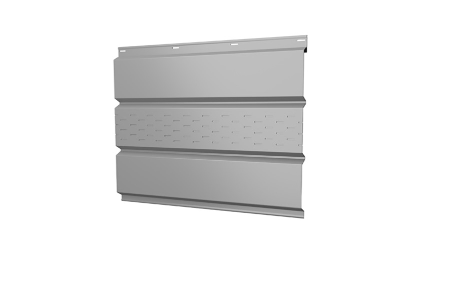 Софит металлический Grand Line с центральной перфорацией, сталь 0,5 мм Satin, RAL 9003 сигнальный белый