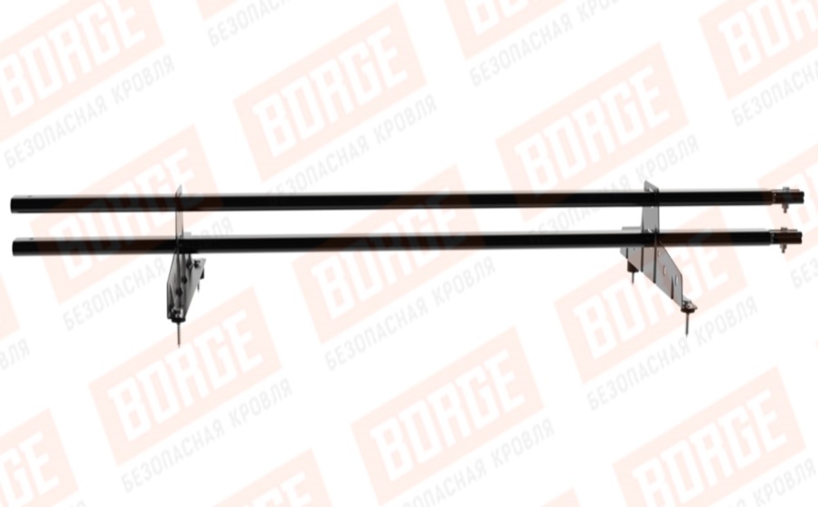 Снегозадержатель трубчатый Borge для кровли из металлочерепицы, профнастила, материалов на основе битума оцинкованный RAL 9005 matt, 1,5 м