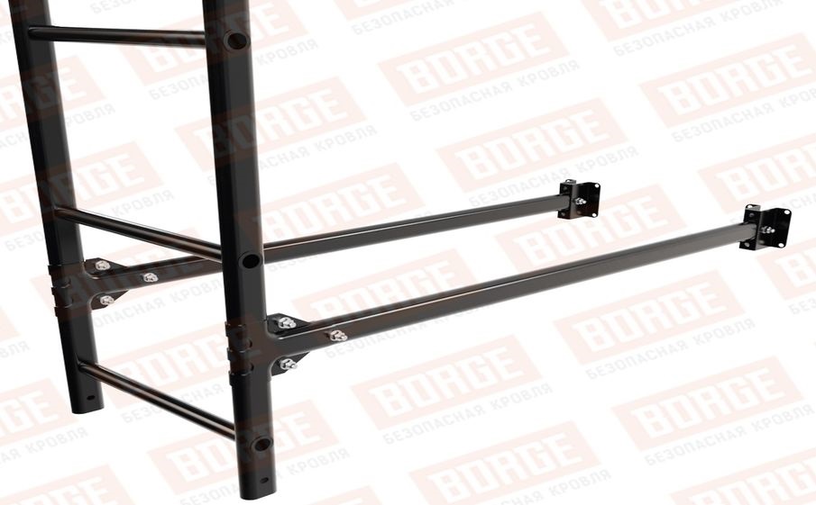 Лестница фасадная Borge (верхняя секция) оцинкованная RAL 9005, 2,7 м