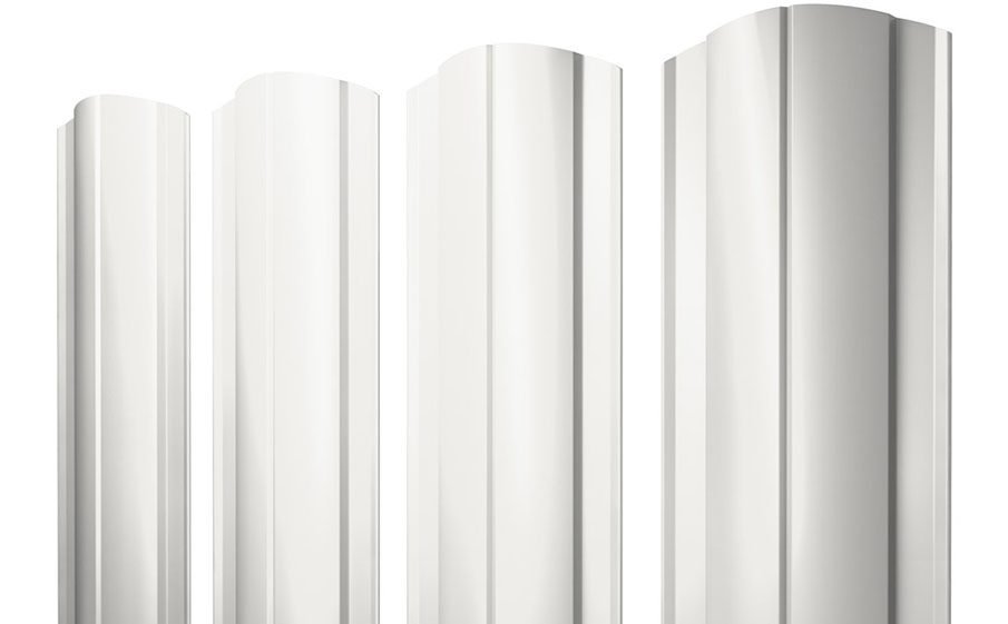 Штакетник Круглый фигурный Satin RAL 9003 сигнальный белый