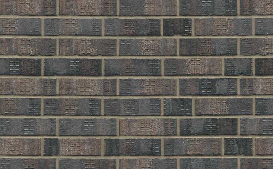 Кирпич клинкерный Muhr 15 F Schwarz-bunt Edelglanz bes. Fuss. фактурный, 240*55*71 мм
