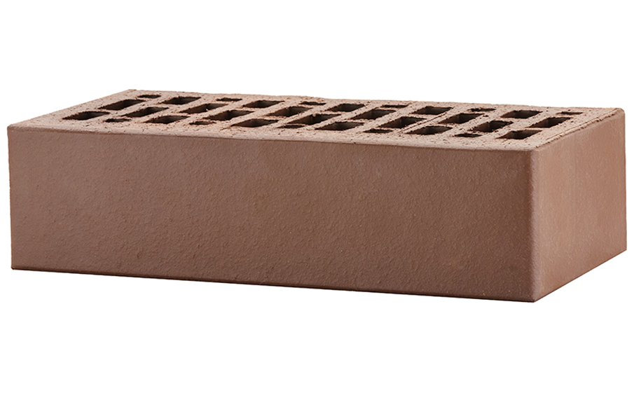 Кирпич облицовочный ЛСР, темно-коричневый, гладкий, утолщенные стенки, 250*120*65 мм