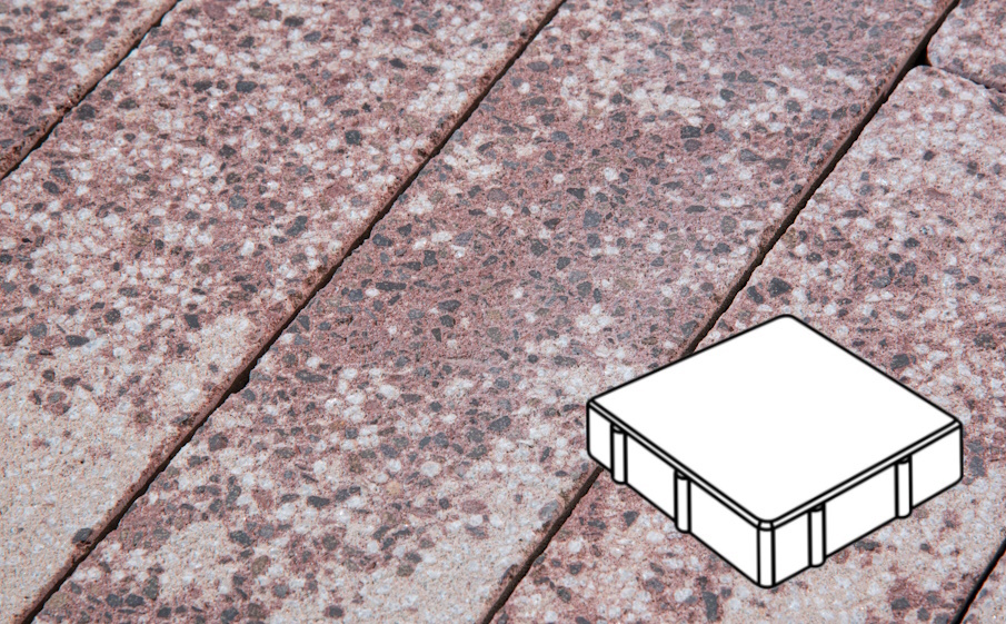 Плитка тротуарная Готика Granite FINERRO, Квадрат В.2.К.8, Сансет 200*200*80 мм