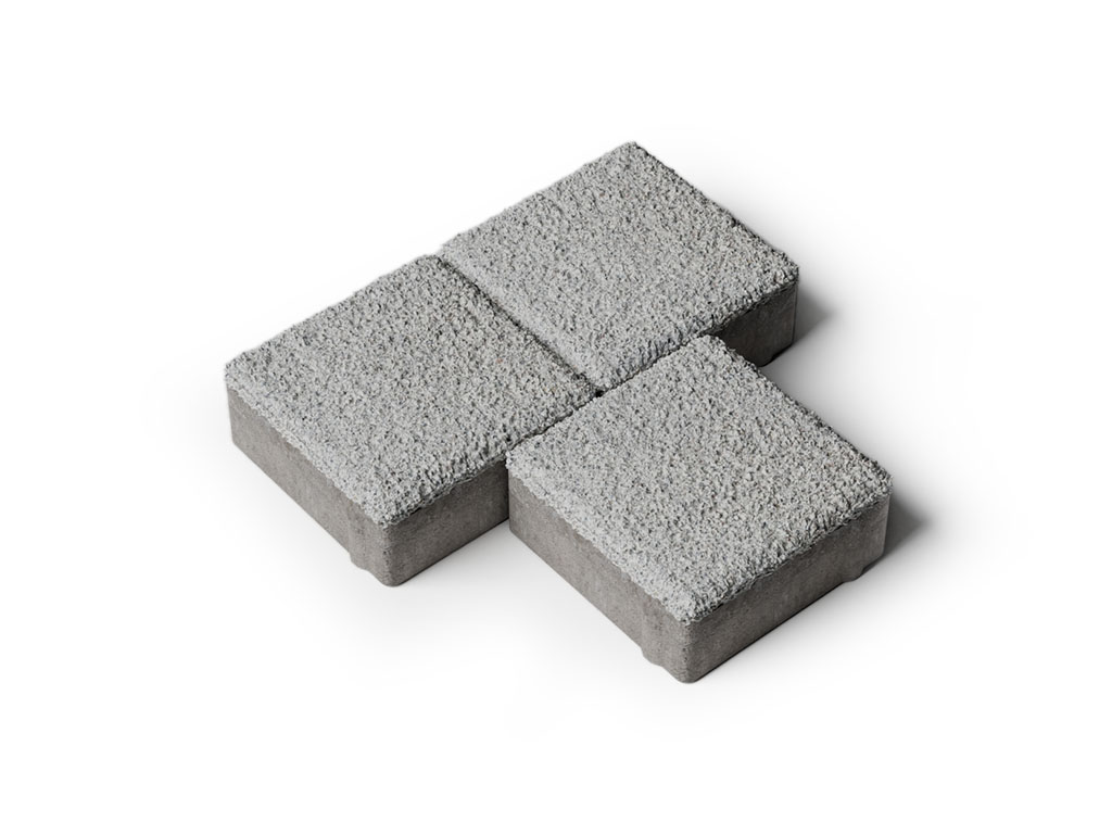 Плитка тротуарная Квадрат А.3.К.4 гранит белый, 100*100*40 мм