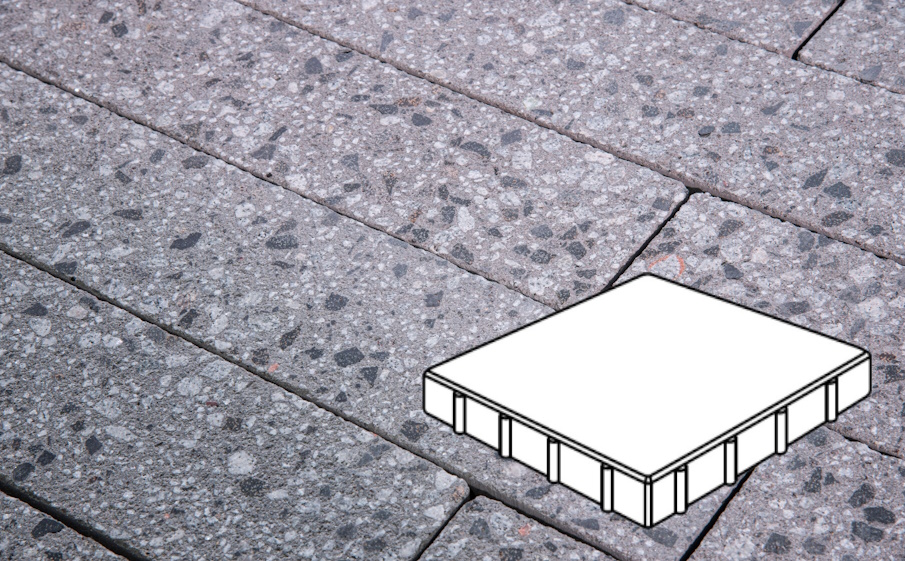 Плитка тротуарная Готика, Granite FINERRO, Квадрат Б.4.К.6, Галенит, 400*400*60 мм