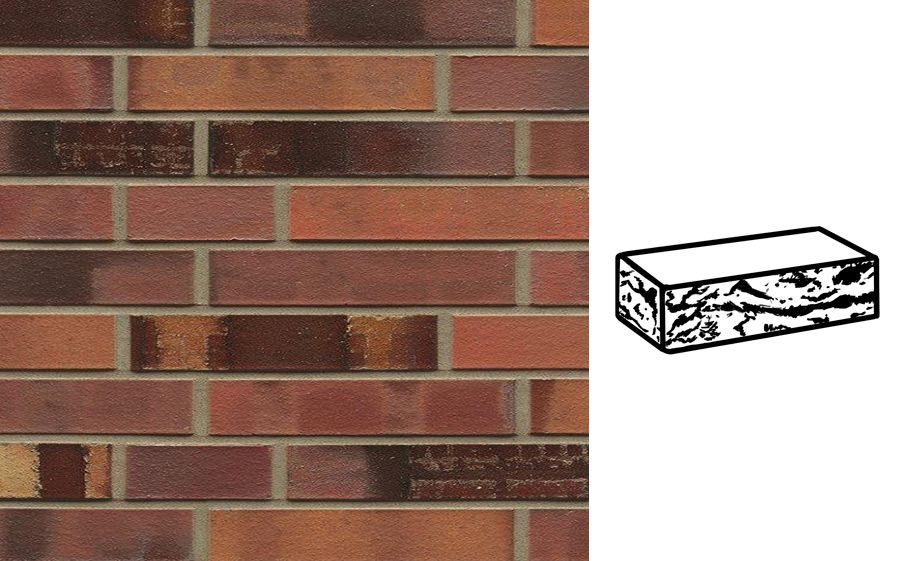 Кирпич клинкерный Muhr 18 Lachsbraun geflammt готик, 290*90*52 мм
