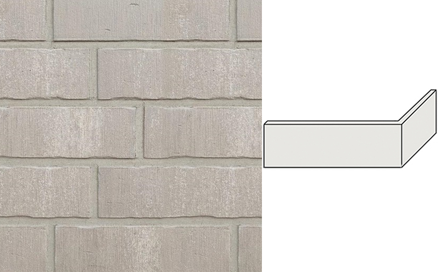 Клинкерная плитка угловая ручной формовки Feldhaus Klinker NF 14 W782 vascu argo blanco 240*71*115*14 мм