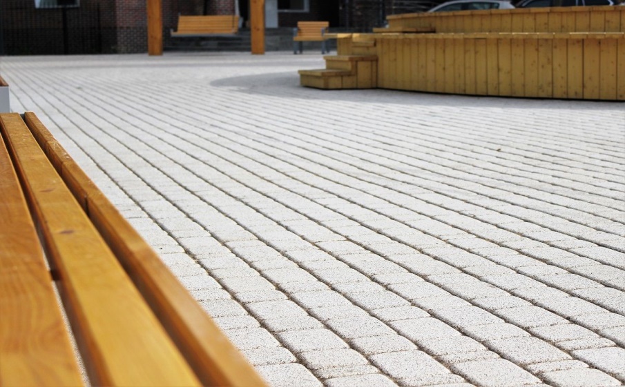 Плитка тротуарная Классико А.1.КО.4 стоунмикс белый с черным, комплект 2 шт, толщина 40 мм