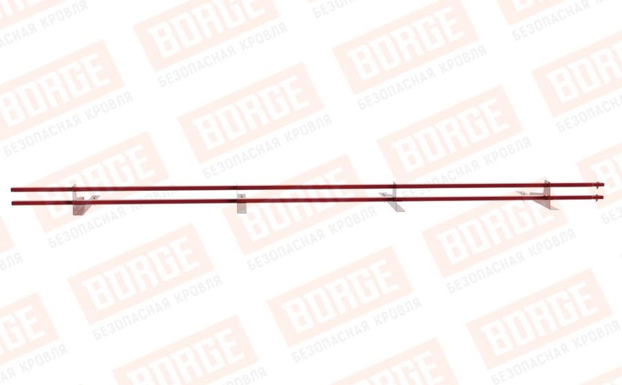 Снегозадержатель трубчатый Borge для гибкой черепицы оцинкованный RAL 3003, 3 м