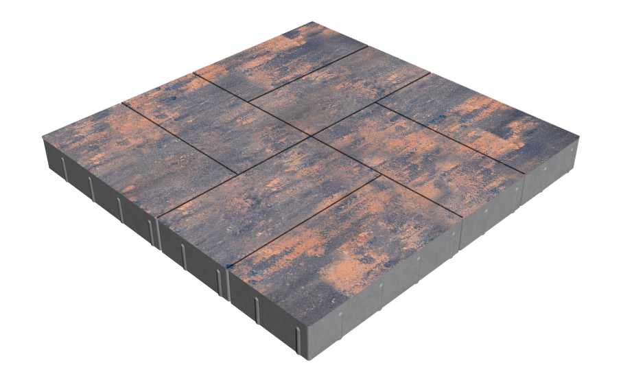 Плитка тротуарная SteinRus Грас Б.4.П.8, гладкая, Айвори, 400*200*80 мм