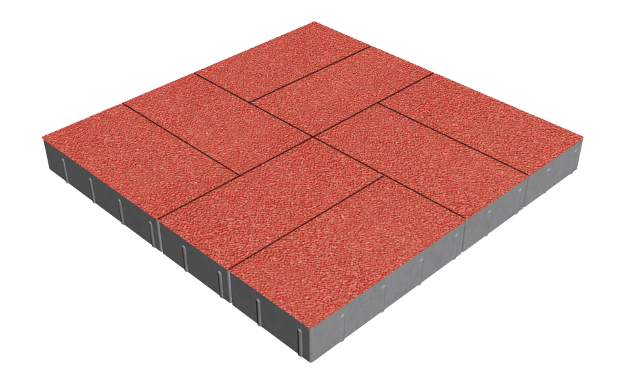 Плитка тротуарная SteinRus Грас Б.4.П.8, Antico, красный, 400*200*80 мм