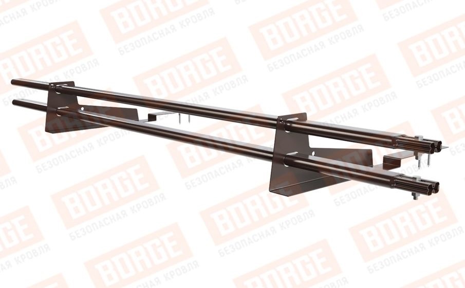 Снегозадержатель трубчатый Borge для кровли из композитной черепицы оцинкованный RAL 8017, 1,5 м