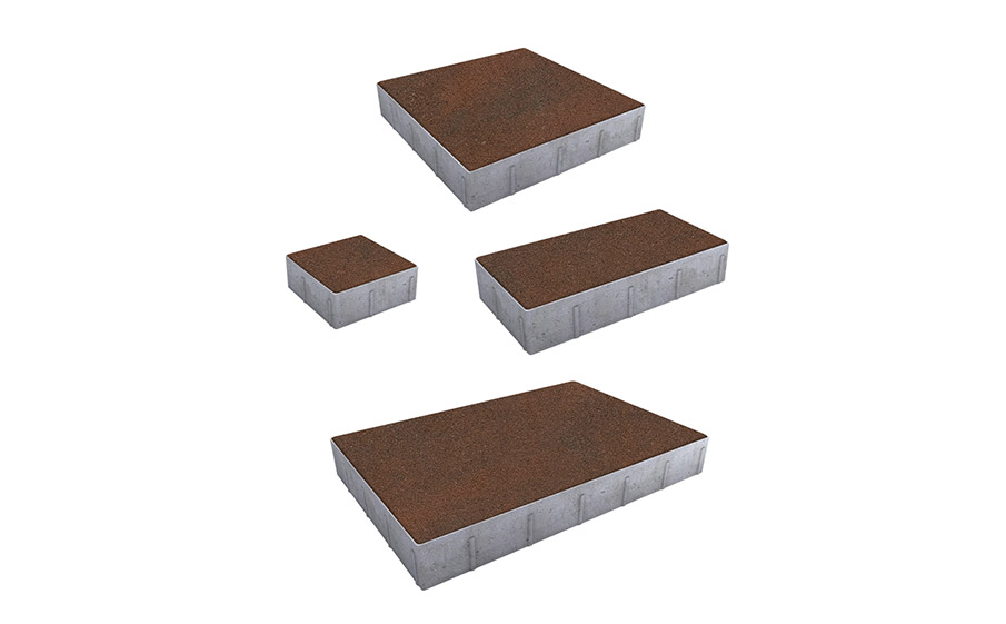 Плитка тротуарная Грандо Б.9.Фсм.6 листопад гранит клинкер, комплект 4 шт, толщина 60 мм