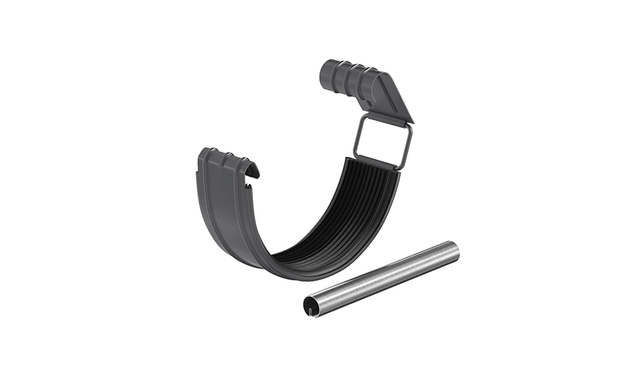 Соединитель желоба в комплекте Aquasystem PE dRain RAL 7024 D 125 мм