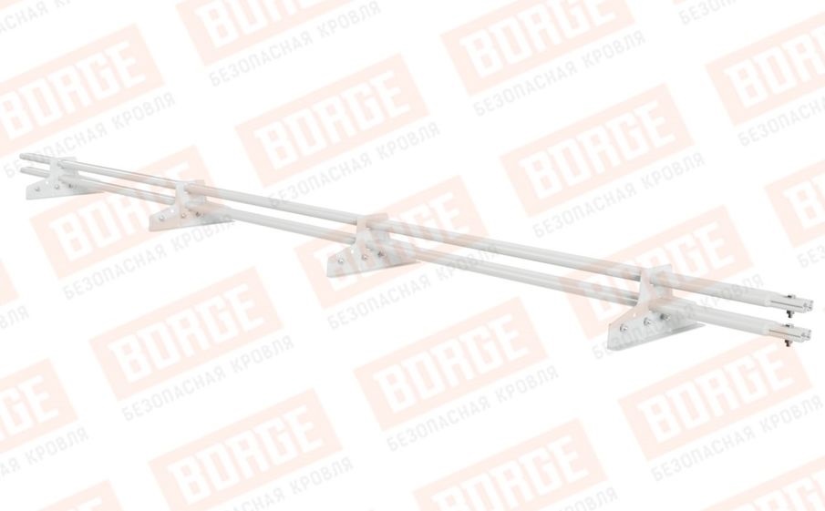 Снегозадержатель трубчатый Borge для фальцевой кровли оцинкованный RAL 9003, 3 м