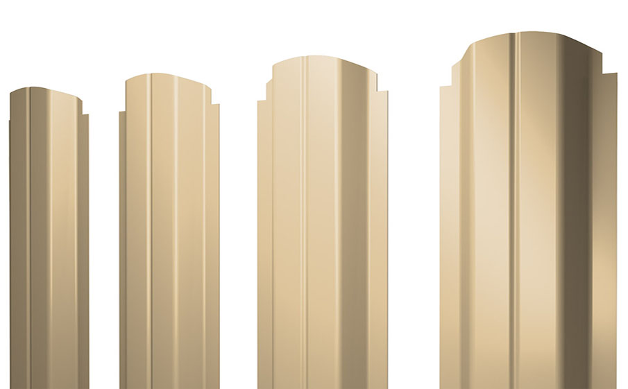 Штакетник П-образный А фигурный 0,45 PE RAL 1014 слоновая кость