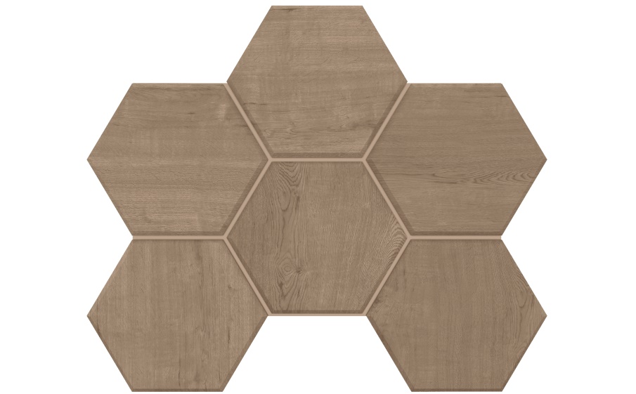 Мозаика Гексагон/Hexagon Estima Классик Вуд/Classic Wood CW03, неполированный 285*250 мм
