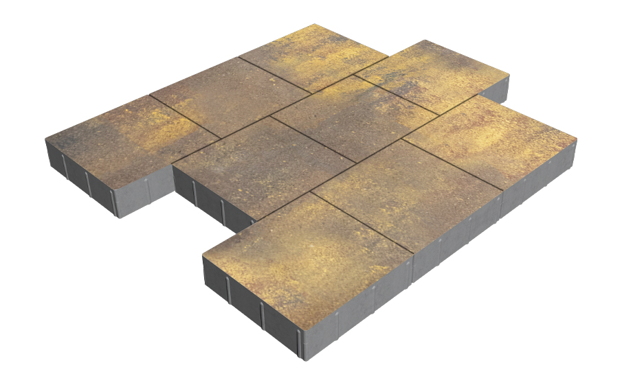 Плитка тротуарная SteinRus Валенсия Б.3.К.8, гладкая, Тоскана, 300*300*80 мм